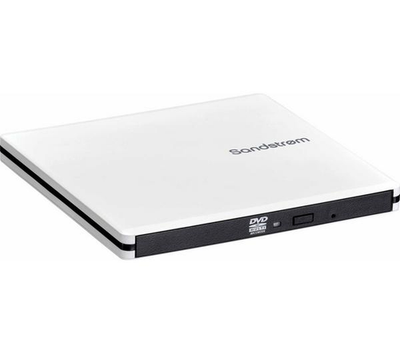 Sandstrom Ultra Slim External CD/DVD Writer White