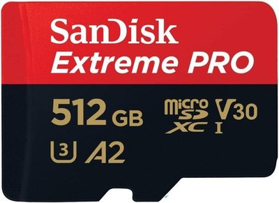 SanDisk Extreme PRO 512GB microSDXC UHS-I Card A2 V30 200MB/s 4K UHD