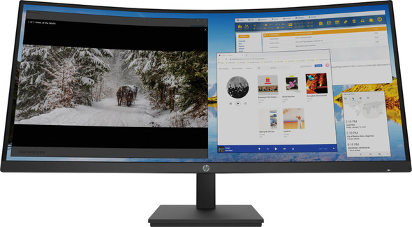 HP M34d 34 Inch WQHD Curved Monitor Ultrawide USB-C Display for PC Laptop Gaming