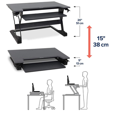 Ergotron WorkFit-TL Sit-Stand Desktop Workstation Standing Desk Converter Black