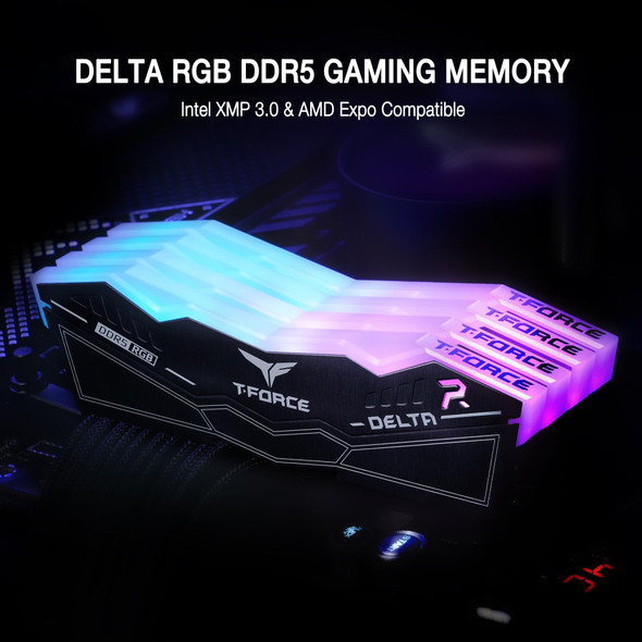 TEAMGROUP T-FORCE DELTA RGB 32GB (2x16GB) DDR5 7200MHz CL34 Desktop RAM Black