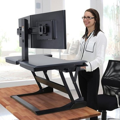 Ergotron WorkFit-T Sit-Stand Desktop Workstation Converter Black 33-397-085