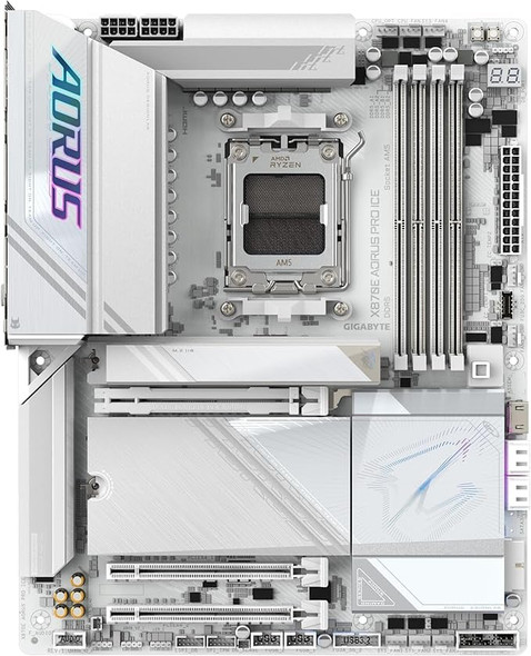 Gigabyte X870E AORUS PRO ICE AM5 DDR5 PCIe 5.0 ATX Motherboard White