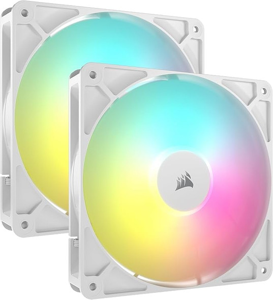 Corsair RS140 ARGB 140mm PWM Case Fans Dual Pack White 