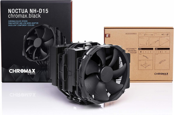 Noctua NH-D15 chromax.black Dual-Tower CPU Cooler - Premium Black Design