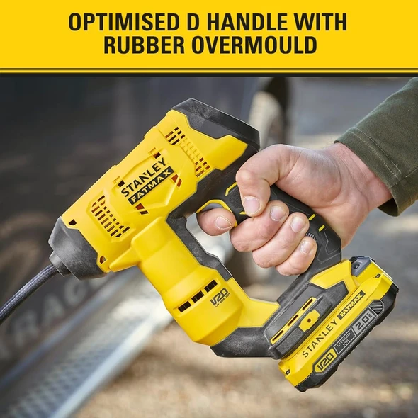 Stanley FatMax V20 Cordless High Pressure Inflator 18V Digital Tyre Pump Tool On – image 2