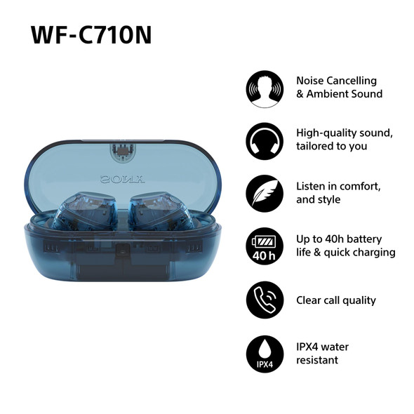 Sony WF-C710N Wireless Noise Cancelling Earbuds Bluetooth In-Ear Headphones Blue