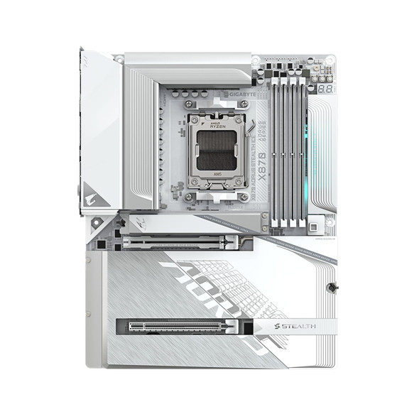 Gigabyte X870 AORUS STEALTH ICE AMD AM5 DDR5 Wi-Fi 7 White ATX Motherboard 