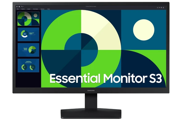 Samsung Essential S3 24" Full HD VA LED Monitor 75Hz HDMI VGA PC Display Black