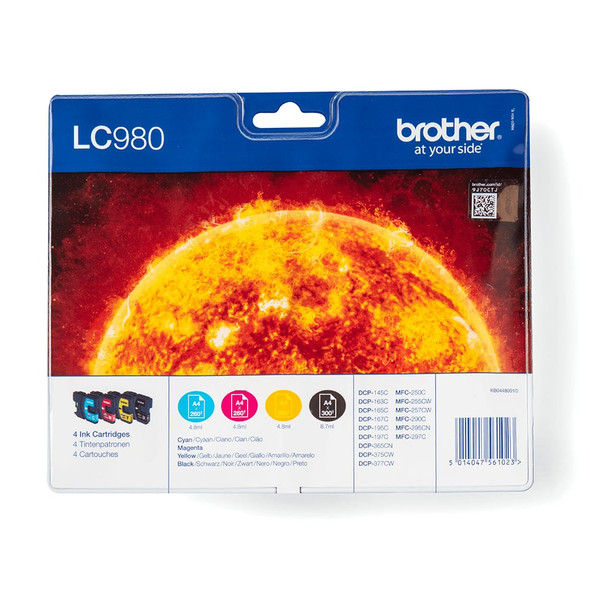 Genuine Brother LC980VALBP Original Ink Cartridge Multipack Black & Colour