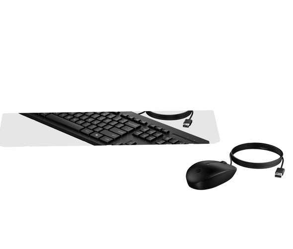 HP 225 Wired Keyboard and Mouse Combo Full Size USB PC Laptop Office Black