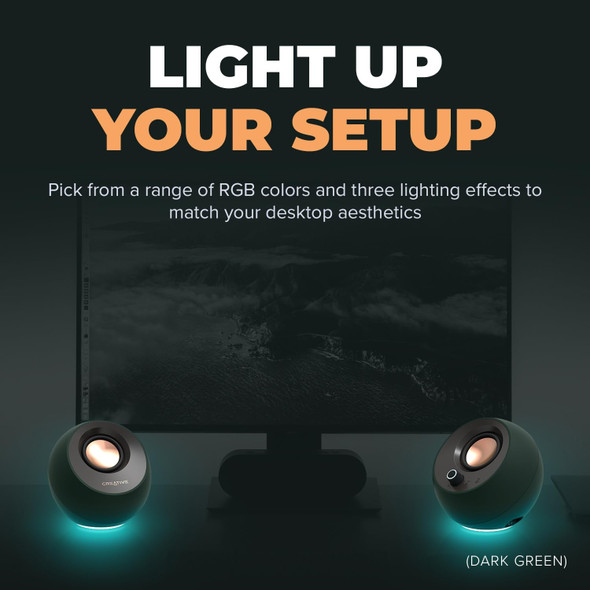 Creative Pebble Pro 2.0 Desktop Speakers White Bluetooth 5.3 RGB PC Laptop – image 2