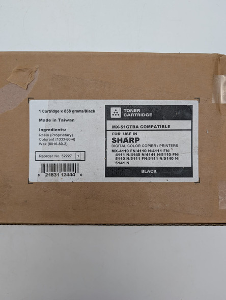 Katun Black Compatible Toner Cartridge for Sharp MX-51GTBA MX-4110N MX-5112N 