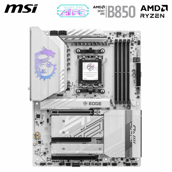 MSI MPG B850 EDGE TI WIFI AM5 ATX Motherboard DDR5 PCIe 5.0 Wi-Fi 7 AMD Ryzen