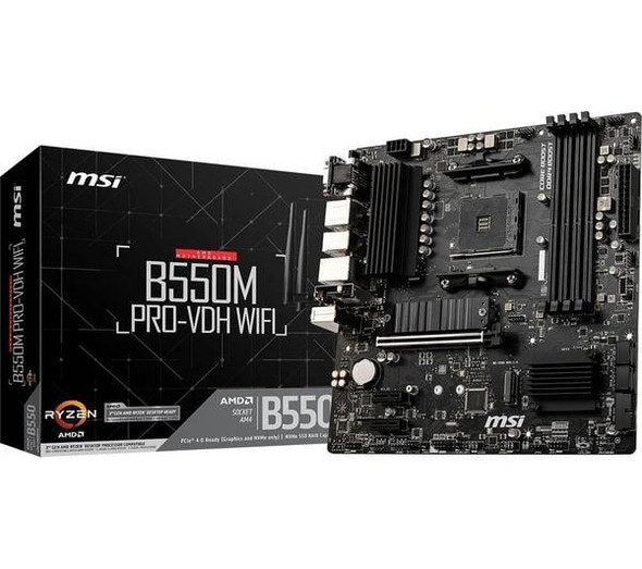 MSI B550M PRO-VDH WIFI AMD Socket AM4 Micro ATX Motherboard PCIe 4.0 DDR4