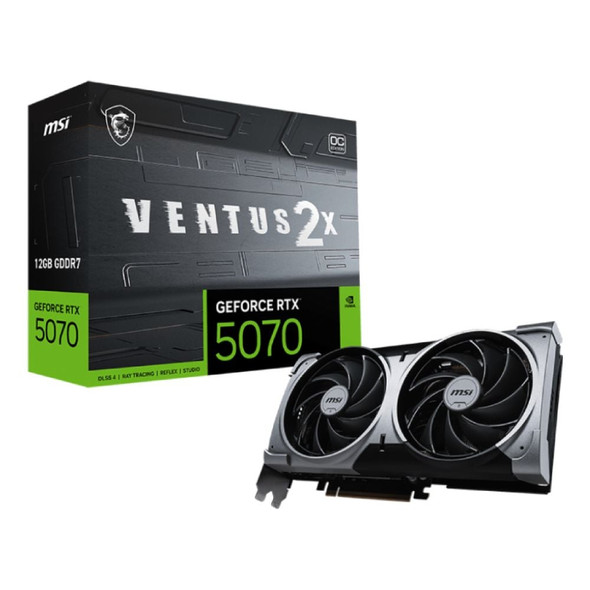 MSI NVIDIA GeForce RTX 5070 VENTUS 2X OC 12GB GDDR7 PCIe 5.0 Graphics Card