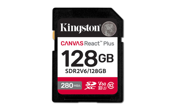 Kingston 128GB Canvas React Plus SDXC Memory Card UHS-II V60 280MB/s 4K Camera