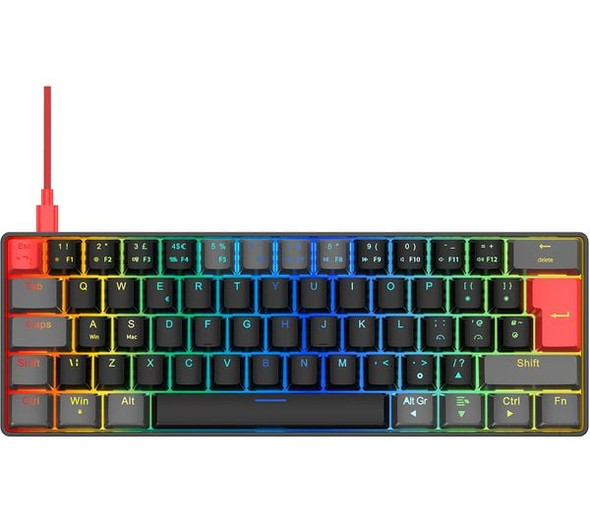 NOS C-450 Mini Pro RGB Mechanical Gaming Keyboard Compact UK QWERTY Black