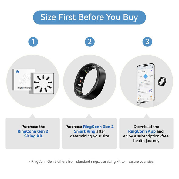 RingConn Gen 2 Smart Ring Size 14 Matte Black AI Sleep Apnea Health Tracker – image 2