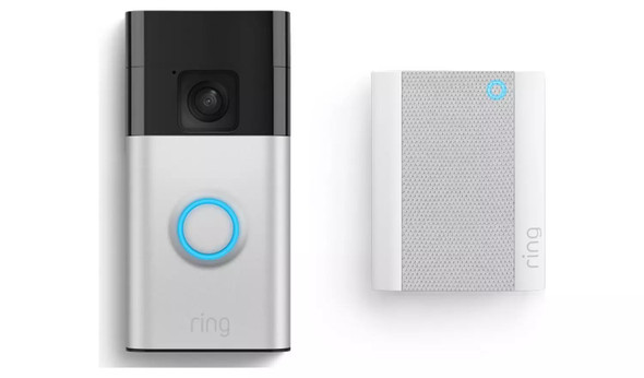 Ring Battery Video Doorbell & Chime (2nd Gen) Satin Nickel 1440p HD WiFi