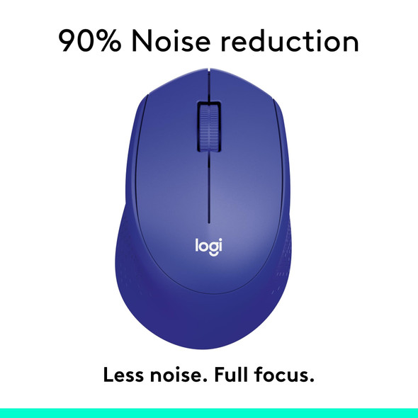Logitech M330 Silent Plus Wireless Optical Mouse 2.4GHz USB Nano Receiver Blue
