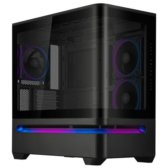 ASUS Prime AP202 ARGB Panoramic Curved Glass Micro-ATX PC Gaming Case Black