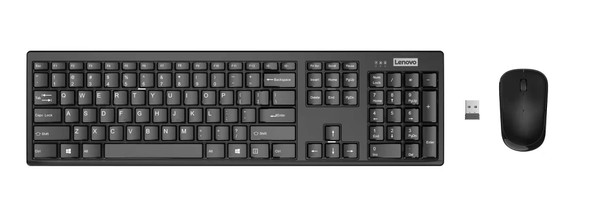Lenovo 100 Wireless Keyboard and Mouse Combo UK QWERTY Layout Black 