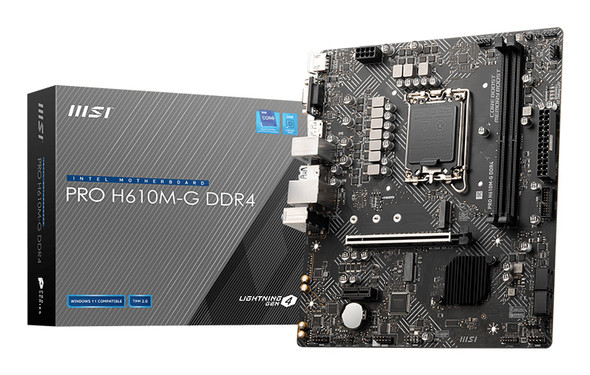 MSI Intel H610 Chipset Micro ATX Motherboard LGA 1700 PCIe 4.0 M.2 DDR4 HDMI DP