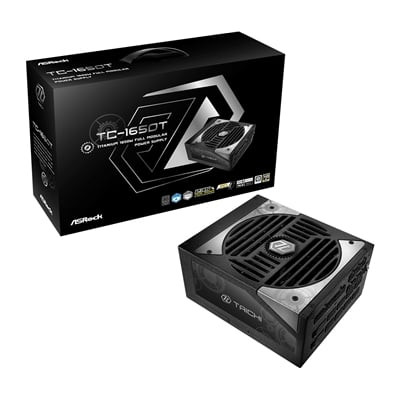 ASRock TC-1650T, 1600W ATX Power Supply Unit, 80 PLUS TITANIUM Certified. 135mm Striped Axial FDB Fan, High Efficiency PSU