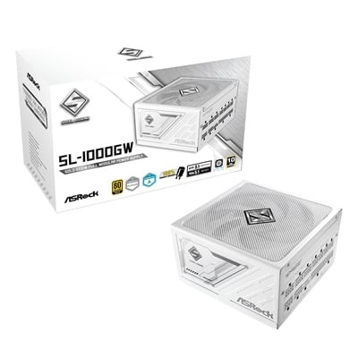 ASRock Steel Legend SL-1000G 1000W ATX Power Supply Unit, 80 Plus Gold Certified, 120mm Silent Cooling Fan, High Efficiency PSU