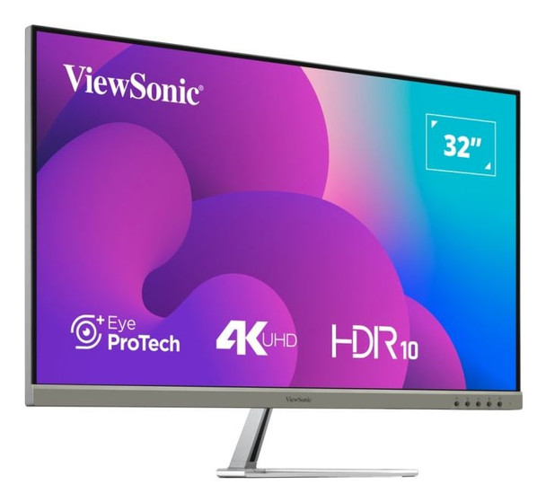 Viewsonic VX3276-4K-mhd 32 Inch 4K Entertainment Gaming Monitor, 60Hz, 4ms, Speakers, Dual HDMI, Display Port, Mini Display Port, VESA, Silver