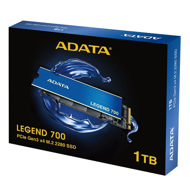 Adata Legend 700 (ALEG-700-1TCS) 1TB NVMe SSD, M.2 Interface, PCIe Gen3, 2280, Read 2000MB/s, Write 1600MB/s, Heatsink, 3 Year Warranty