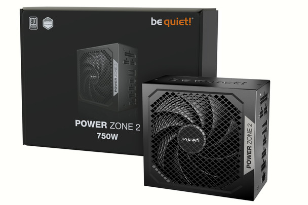be quiet! Power Zone 2 750W PSU - 80 PLUS Platinum, Semi-Passive Cooling, Pure Wings 3 Fan, PCIe 5.1/ATX 3.1 Compatibility, 10-Year Warranty