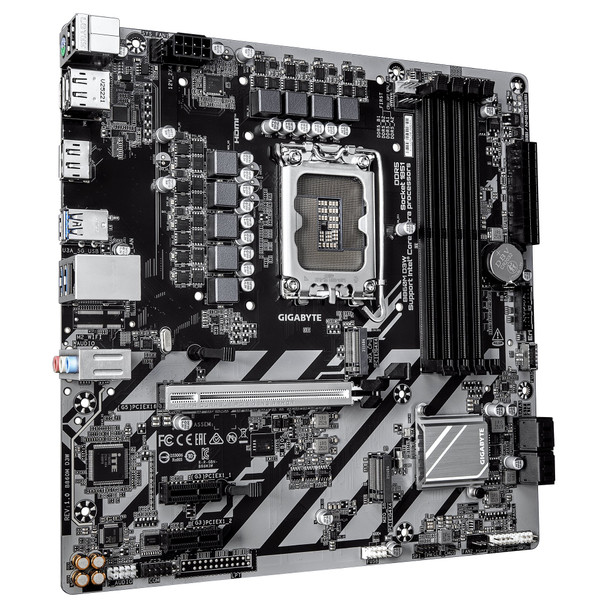 Gigabyte B860M D3W Intel 1851 Socket Motherboard, Micro-ATX, 4x DDR5 Slots, 2x M.2 Sockets, GbE LAN, 2x DisplayPorts / 1x HDMI Port