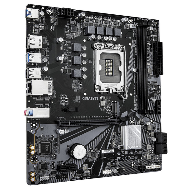 Gigabyte B760M H V2 Intel 1700 Socket Motherboard, Micro-ATX, 2x DDR5 Slots, 1x M.2 Socket, GbE LAN, 1x DisplayPort / 1x HDMI Port