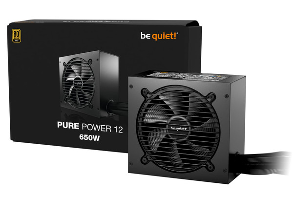 be quiet! 650W PURE POWER 12, 80 PLUS Gold, ATX 3.1 compliant and PCIe 5.1 compatible,10-year manufacturer's warranty