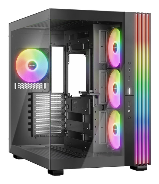 be quiet! BGW67 Light Base 600 LX Mid Tower Gaming Case, 1 x USB Type-C / 2 x USB 3.0, Tempered Glass Front & Side Window Panel, 4 x Light Wings ARGB Fans, ATX / M-ATX / Mini-ITX Compatible