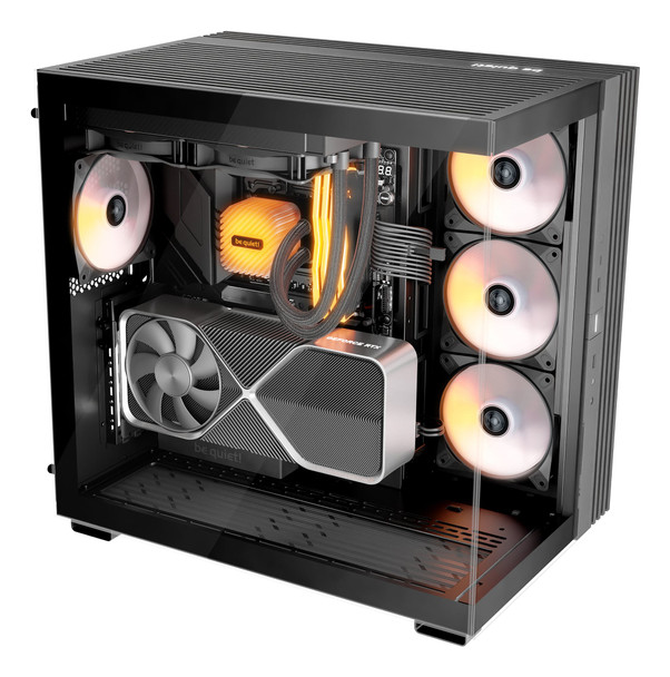 be quiet! BGW67 Light Base 600 LX Mid Tower Gaming Case, 1 x USB Type-C / 2 x USB 3.0, Tempered Glass Front & Side Window Panel, 4 x Light Wings ARGB Fans, ATX / M-ATX / Mini-ITX Compatible