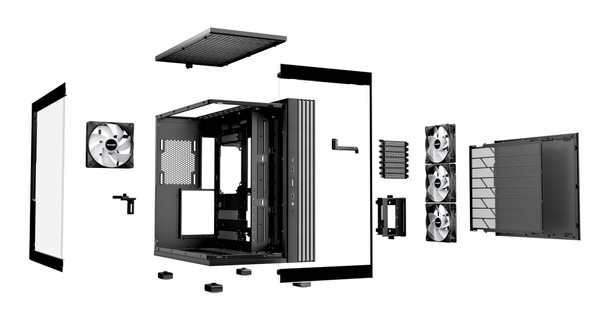 be quiet! BGW67 Light Base 600 LX Mid Tower Gaming Case, 1 x USB Type-C / 2 x USB 3.0, Tempered Glass Front & Side Window Panel, 4 x Light Wings ARGB Fans, ATX / M-ATX / Mini-ITX Compatible