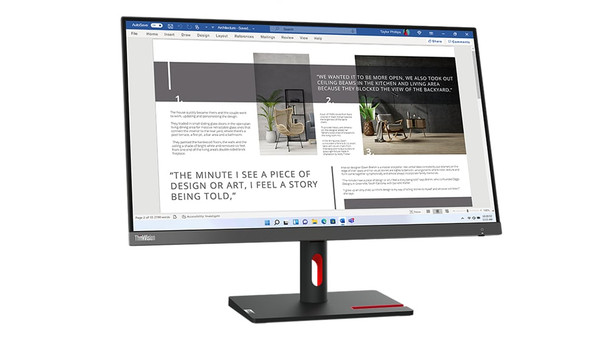 Lenovo ThinkVision S27i-30, 27 Inch, Full HD (1920 x 1080), 100Hz, 4ms, 16:9, IPS, WLED Monitor, HDMI, VGA, Tilt Adjustable, 3 Year Warranty