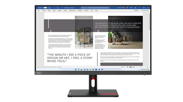 Lenovo ThinkVision S27i-30, 27 Inch, Full HD (1920 x 1080), 100Hz, 4ms, 16:9, IPS, WLED Monitor, HDMI, VGA, Tilt Adjustable, 3 Year Warranty