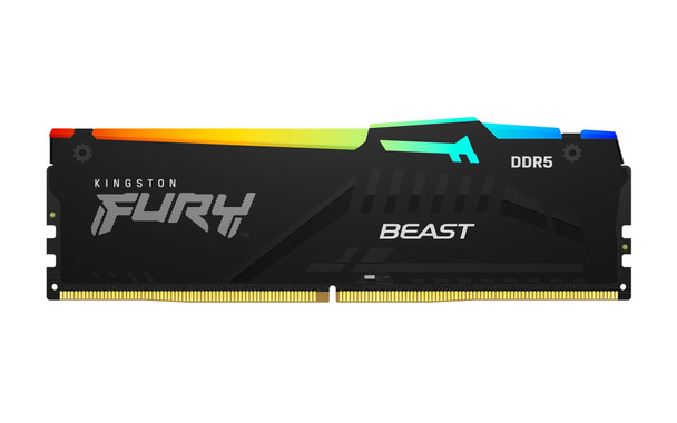 Kingston FURY Beast KF552C40BBAK2-32 32GB (2x 16GB) DIMM System Memory, 5200MHz, DDR5, CL40, Black, RGB, Intel XMP