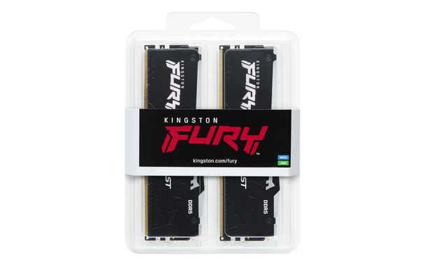Kingston FURY Beast KF552C40BBAK2-32 32GB (2x 16GB) DIMM System Memory, 5200MHz, DDR5, CL40, Black, RGB, Intel XMP