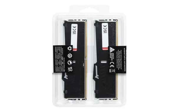 Kingston FURY Beast KF552C40BBAK2-32 32GB (2x 16GB) DIMM System Memory, 5200MHz, DDR5, CL40, Black, RGB, Intel XMP