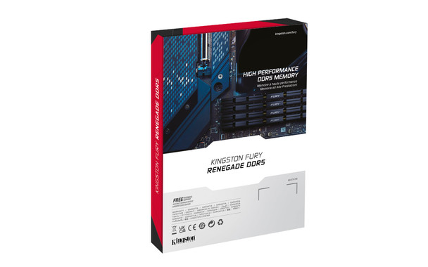 Kingston FURY Renegade KF564C32RSK2-32 32GB (2x 16GB) U-DIMM System Memory, 6400MHz, DDR5, CL32, Silver, Intel XMP
