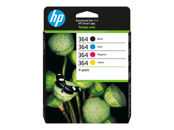 HP 364 Original Ink Cartridge Multipack Black Colour N9J73AE 4-Pack