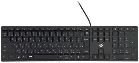 HP 320K Wired Desktop USB Keyboard UK Layout Slim Quiet Keys for PC Laptop Black