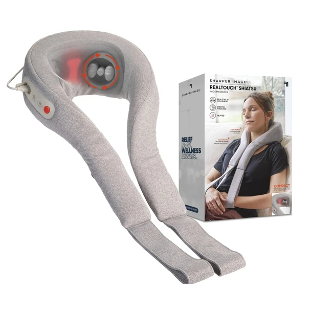 Sharper Image RealTouch Shiatsu Neck Massager Heated Shoulder Muscle Relief