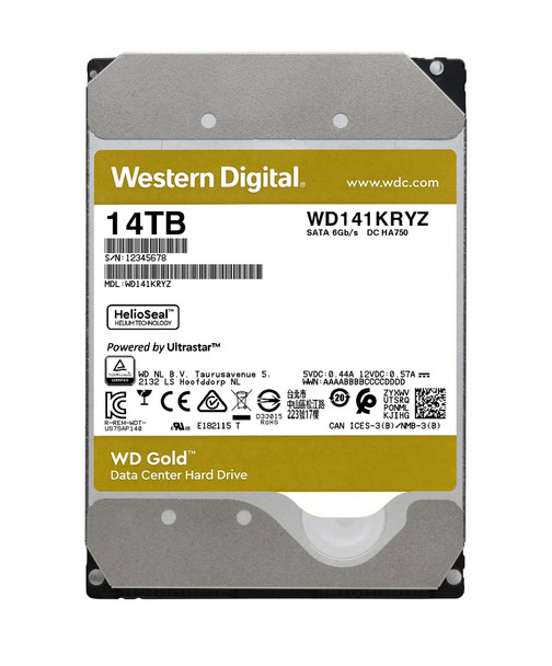 Western Digital Gold 14 TB Enterprise SATA Hard Drive 3.5