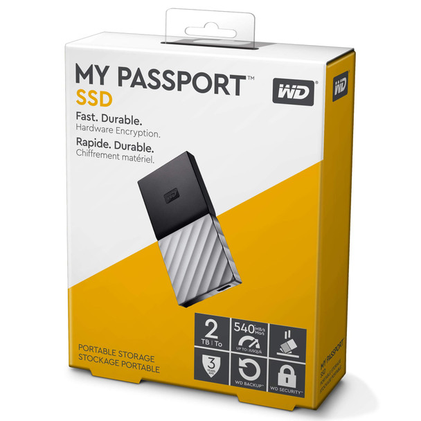 Western Digital WDBKVX0020PSL-WESN My Passport Portable SSD 2TB, Black/Silver